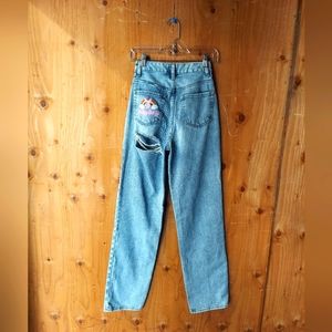 Playboy By Pacsun Light Blue Cotton High Rise Back Slash 90's Boyfriend Jeans